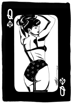 greg69sheryl:  More sexy Queen of Spades art. (via natsinkblots): Wanda de Espadas by Nat Hanss 