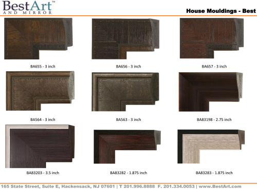 We stock thousands of feet of mouldings in our warehouse. Here are a few of our favorites - we call them our Good, Better and Best line. If it’s all about price - stick with the Good line. You’ll find the pricier stuff in the Best line. Either way,...