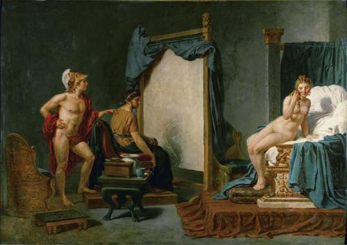 mesbeauxarts:Jacques-Louis David. Apelles Painting Campaspe in the Presence of Alexander the Great. 