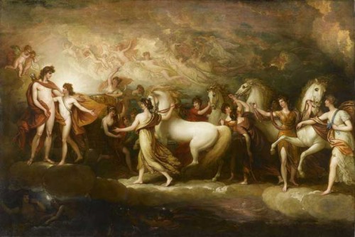 mesbeauxarts-blog:Benjamin West. Phaeton Asking Apollo to Drive the Sun Chariot. 1804.Oil on canvas.