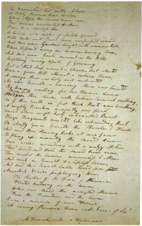 romanticpoets:Scribbles and DraftsEarly drafts of famous poems by Coleridge, Blake, Byron and Shelle