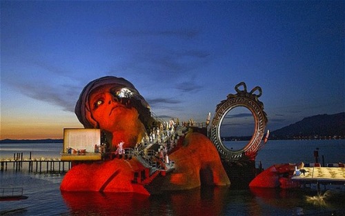 yuhon:Bregenz Festival - The opera is performed on a floating stage on a lake in Austria. Here are s