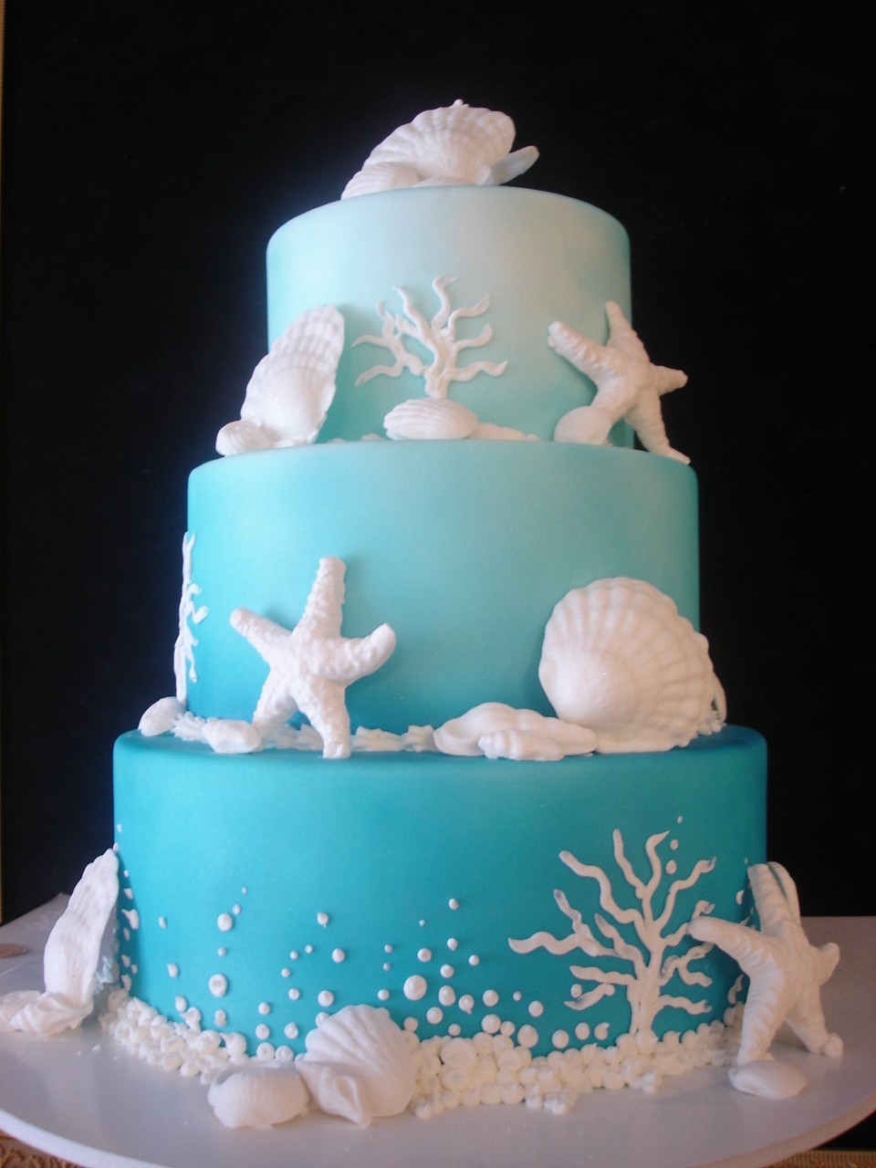 disneyweddinginspiration:  This ocean themed wedding cake was too cute, I just had