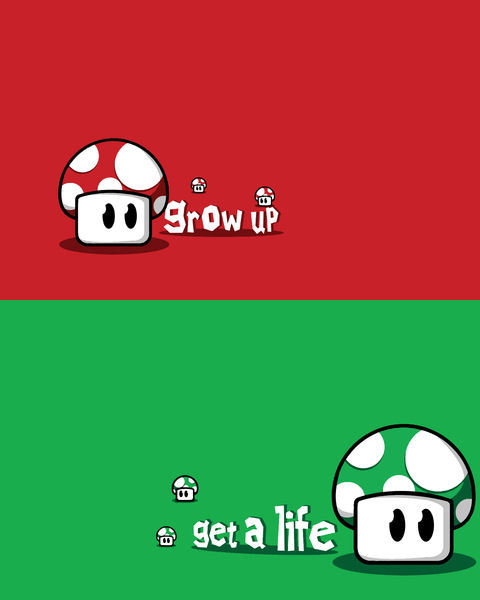 nerdpride:  - Grow up - Get a life  lições para se viver 01001100 