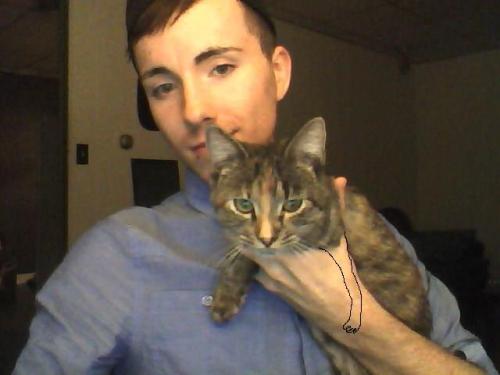 cuteboyswithcats:myself & milla, my 3-legged kitteh!-mrensamsometimes i don’t understand the sub