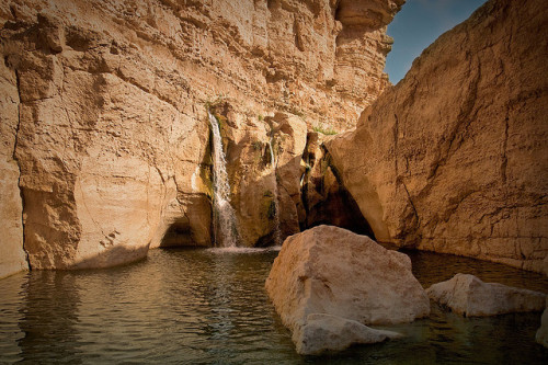 by Siuloon on Flickr.Waterfall in Tamerza, the largest mountain oasis in Tunisia.