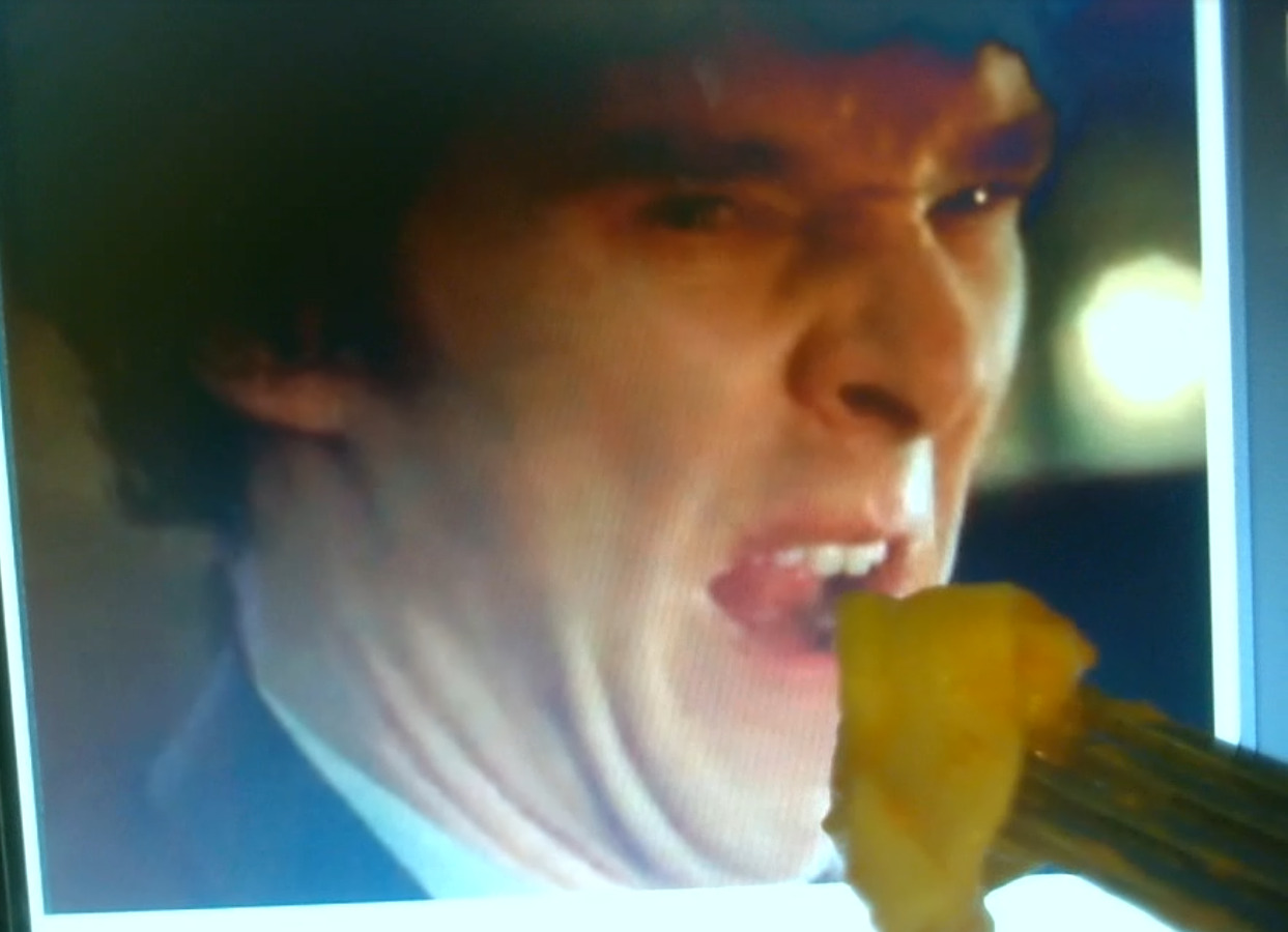 feedthescreencap:  Sherlock eat your tortellini goddamn  Feed the Screencap Week: