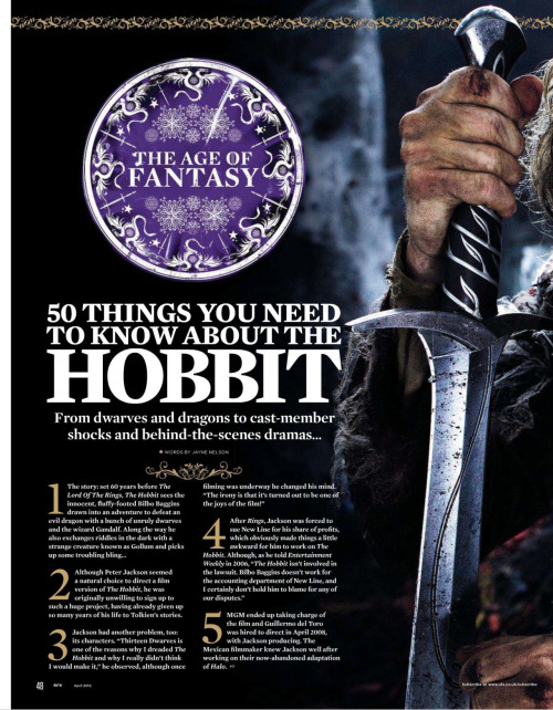 deareje: SFX magazine, April 2012 - 50 things you need to know about The Hobbit. full size click *he