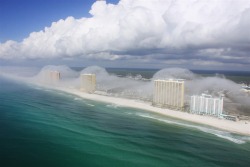 lizeeagainsttheworld:  Spectacular ‘cloud tsunami’ rolls over Florida high-rise condos 2.10.12 Florida  In panama city beach, too. I just moved from there. It&rsquo;s not even that impressive&hellip;. It just looks like fog and it doesn&rsquo;t happen