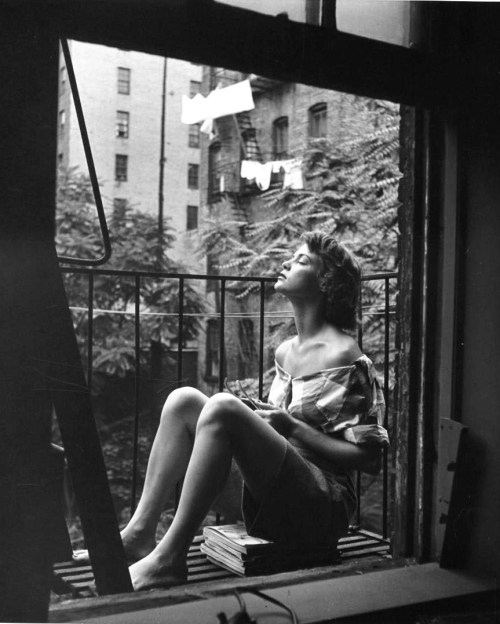 Porn Pics  Young woman on the balcony, 1950s (Nina