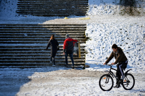 Deja vu at the Circo Massimo… snow two weekends in a row in Rome.