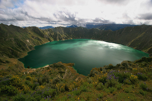 by ©haddock(away) on Flickr.Wide view of Quilotoa Crater lake in Ecuador.