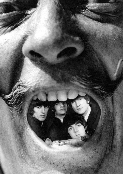 ibelieveinsasquatch: Dalí Eats The Beatles. Robert Whitaker, 1968