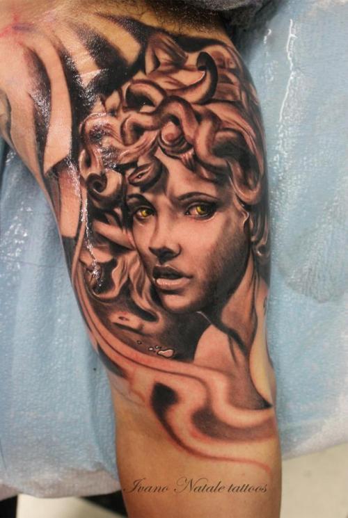 wevie-o:  Medusa tattoo by Ivano Natale @ Goodfellas Tattoo Studio, California. 