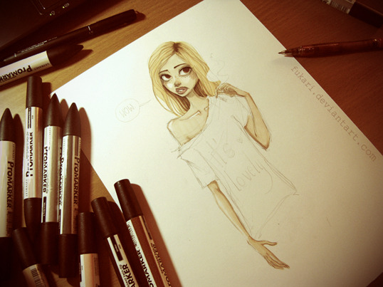 horrorcat:  drawing Cassie from SKINS. 