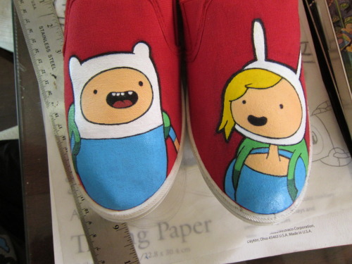 Custom-made Adventure Time shoes! MATH! Now on sale at Etsy! US Women’s size 7. 