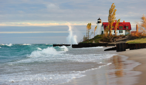 by Michigan Nut on Flickr. Point Betsie Lighthouse at Lake Michigan, United States.