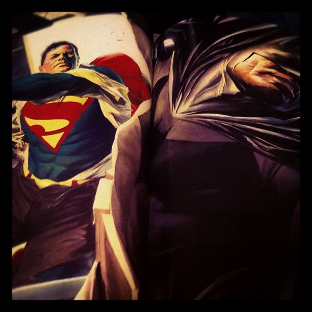 From Jim Kruger/Alex Ross’ JUSTICE. (Taken with instagram)
Vasant and I were up until 3 a.m. reading last night. He finally finished Catching Fire and I read Alex Ross’ Justice.
Any Alex Ross comic is worth reading for the sheer beauty of his art. He...