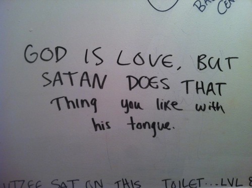 Porn I bet Satan has an extra long tongue. And photos