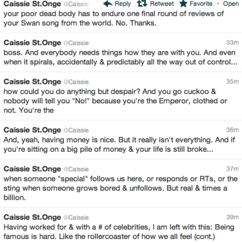 caissiesthing:
“ robdelaney:
“ https://twitter.com/#!/caissie
”
Sometimes it feels like you’re just crying into a void about something you’re not even sure you have the right to be sad about. But then you realize someone was listening and you feel a...