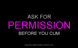 bdsmafterthoughts:  I may allow it. I may not. Wait for permission. Always.   Devotional Training: ALWAYS ask for permission.