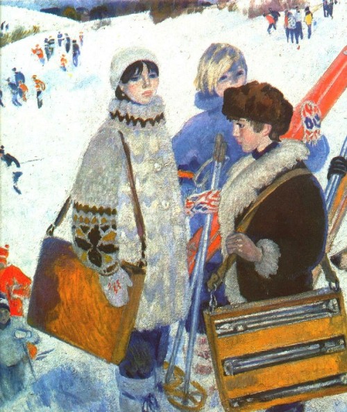 Olga Bogaevskaya, “Winter vacation”, 1985, via deadpaint.