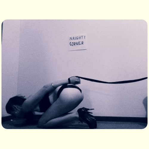 ignotus3:  alicefrommywonderland:  Keep me locked away.  I’ve always loved the idea of a naughty corner! 