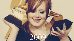  Adele at the Grammys in 2009 and 2012 