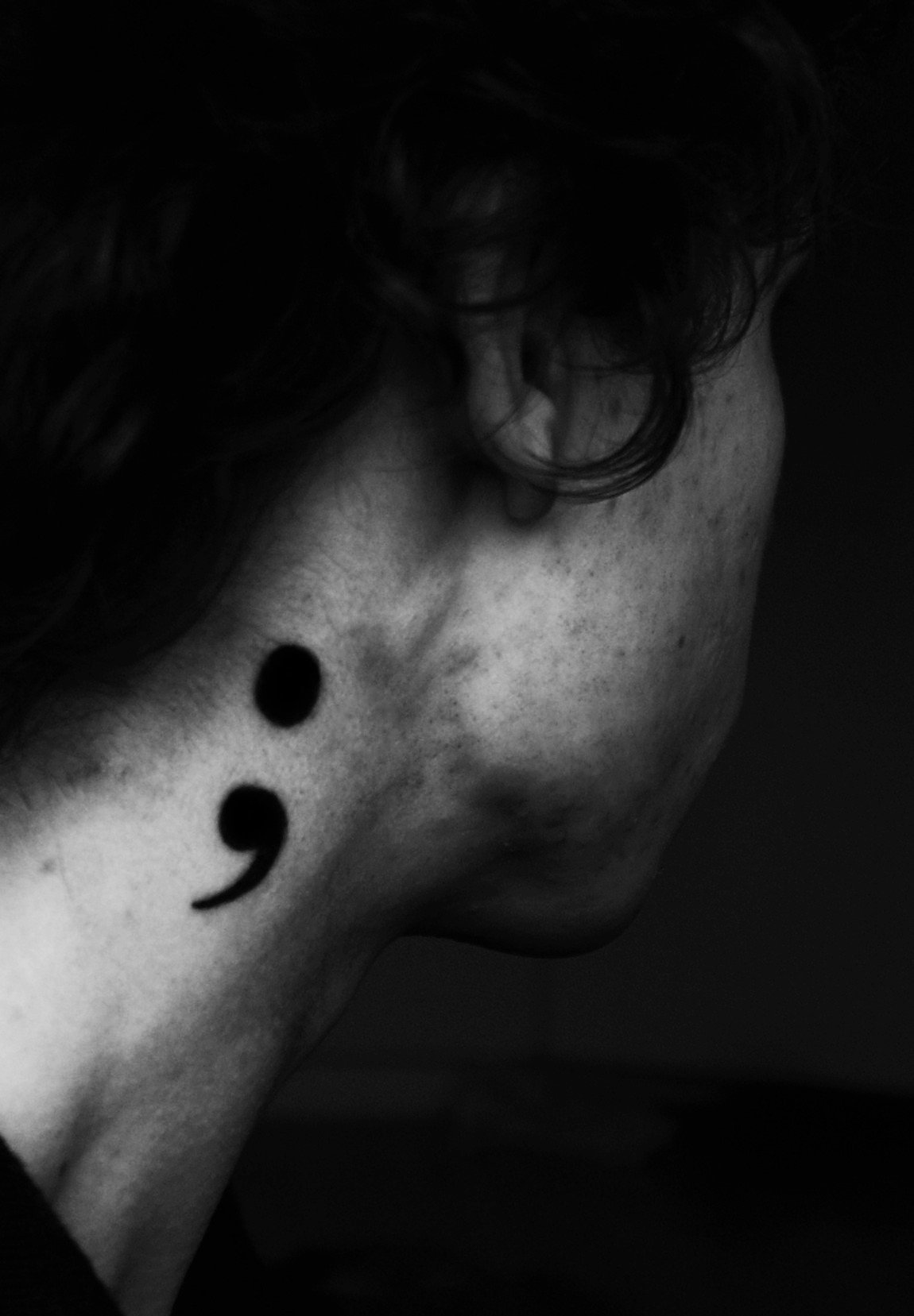 A semicolon, engraved on the right side of my neck.
My first tattoo, acting as the “either” to my “neither” tattoo above my left hipbone. Apart from that, it represents nothing more than pure aesthetic taste. The semicolon is my favourite tool of...