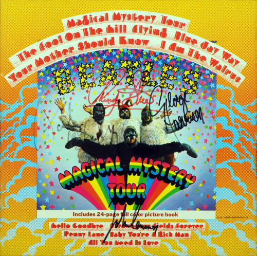  Album covers signed by all the Beatles 