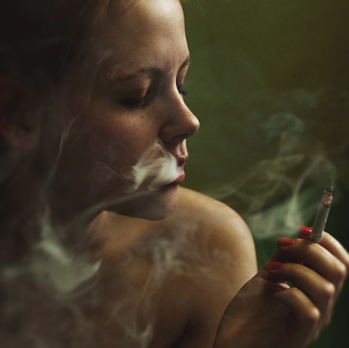womensmoking:Red and Smoke by Mikhail Frolov