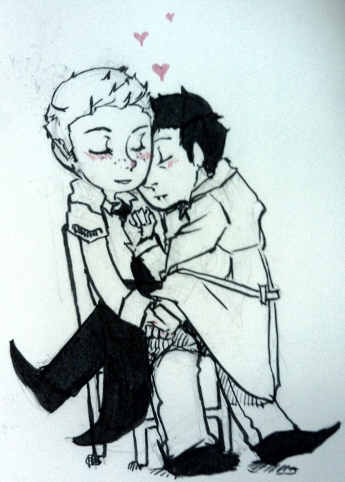 Sex Dean/Cas valentines doodle done during my pictures