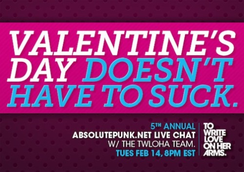 twloha:absolutepunk:The TWLOHA crew will be chatting on the website tonight.Come check the homepage 