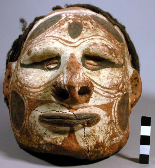 gardant:centuriespast:Skull with molded features - painted red and whitePapua New Guinea; Sepik, Mid