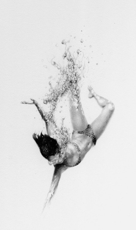 artchipel:Sophie Bray - Breathing Water. Pencil on paper, 50 x 66 cm (2006)[found at niniagato]