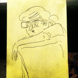 bentonconnor:  A drawing I did of Hilary making a face (Taken with instagram)   Thanks Benton.