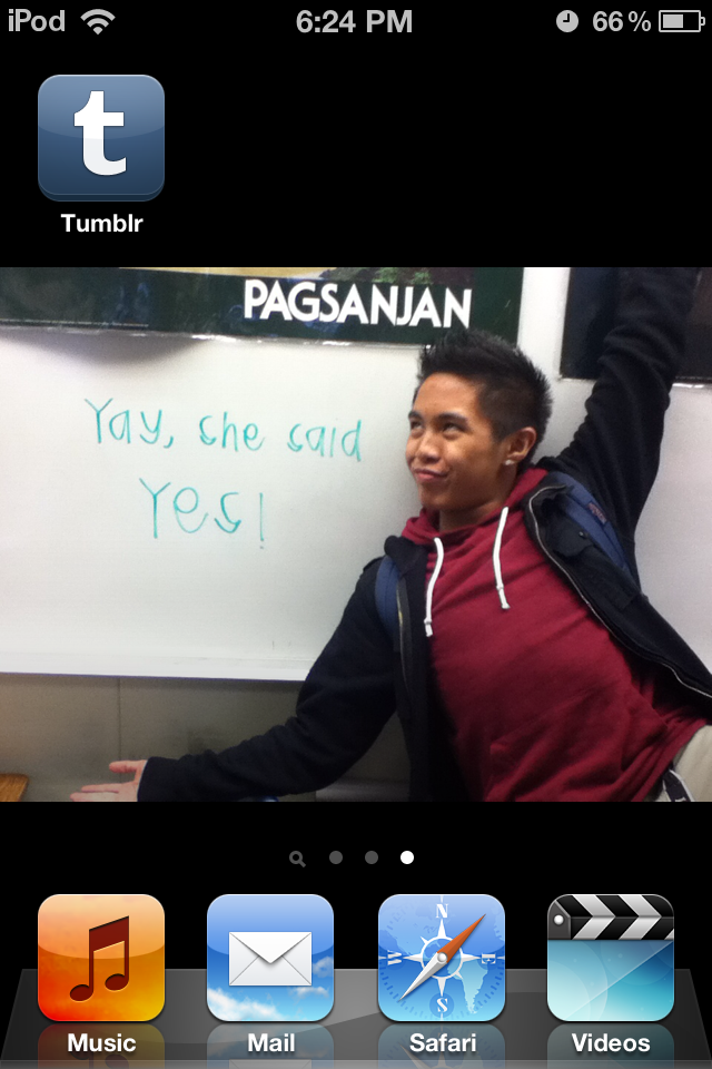 ayeeephaan:  angelo-c:  We listen to music on my ipod together a lot, so yeah…