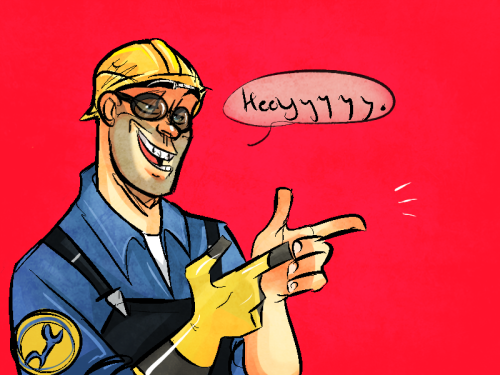 chronic-melancholic:  i began by trying to draw some nsfw in the spirit of things but then engineer’s face came out like this and stuff happened and now i don’t know what to do with myself 