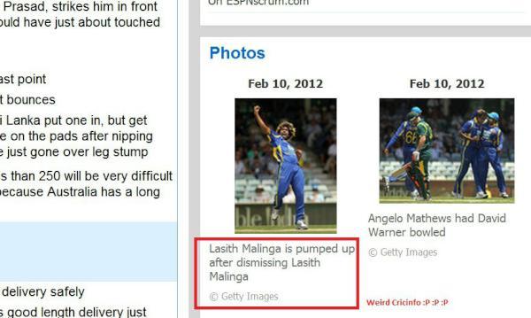 Lasith Malinga Vs. Lasith Malinga. The type of super power that will save the Sri Lankan cricket team. Part of ESPN Cricinfo’s coverage of the ongoing CB Triangular between hosts Australia, India, and Sri Lanka. Great spot by @takashiG.