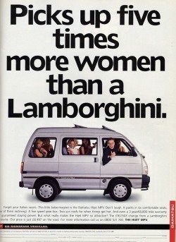  Picks up five time as many women as a Lamborghini. 