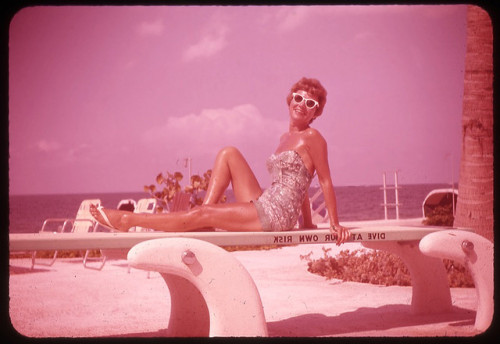 oldflorida:Miami, 1950’s.Sunblock? What’s that? Pass the baby oil..