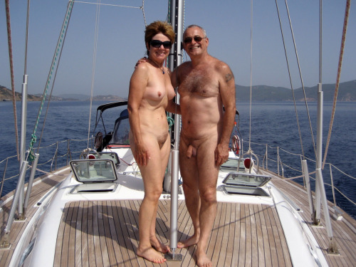 Nude women sailing