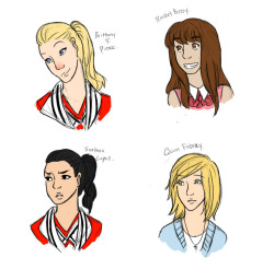 Some of the glee girls. Rachel, Santana,