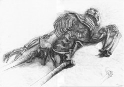 fluxstation: Figure drawing skeleton study. Paul Schwarz. Traditional is good. 