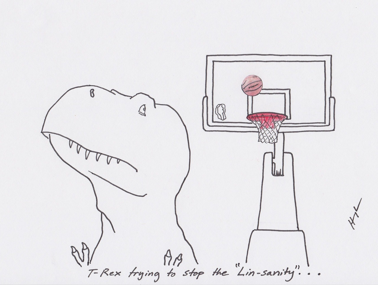 trextrying:  T-Rex Trying to Stop the “Lin-sanity”… #TRexTrying #Linsanity