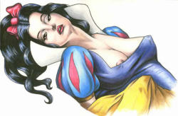 sexydisney-blog:ehem, Snow White….?  You might want to pull up your top a bit.   &gt;Forbidden Fantasies and Taboo Desires&lt;   