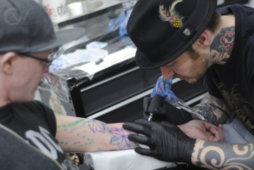 Sean Barnes getting the start of his sleeve from soap at Lab Monkey today.