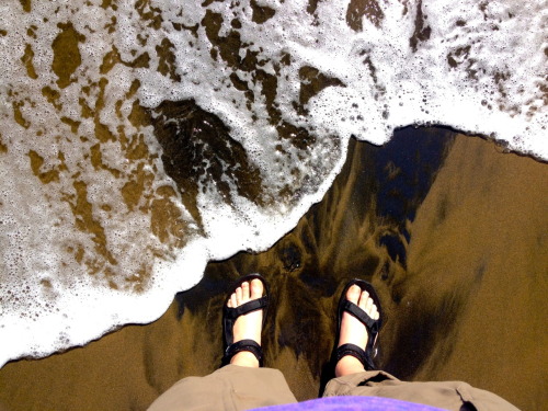 Me and the Tasman Sea.  Piha beach is well known for the quality of the surf and the black iron sand