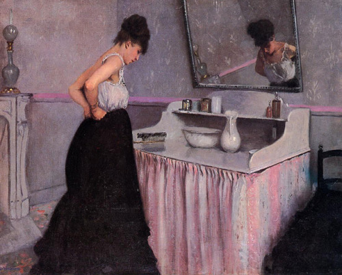 poboh:Woman at a Dressing Table, Gustave Caillebotte. French Impressionist Painter (1848-1894)