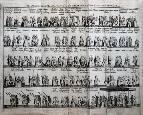 posthorn: “The Procession Usually Observed in the Coronation of our Kings and Queens” Engraving from